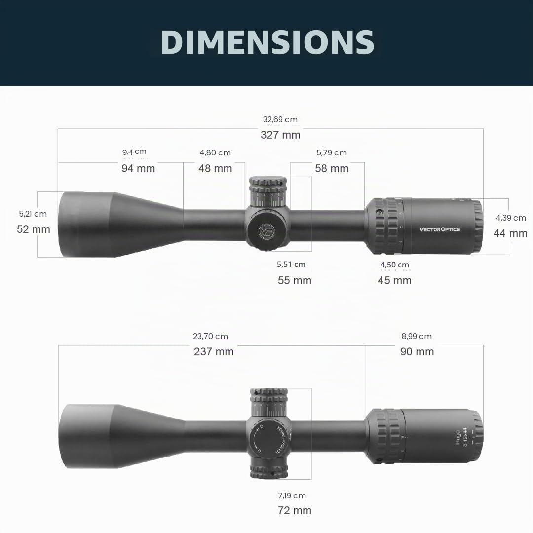 Vector Optics SCOL-32 Hugo 6-24x50 GT SFP Lunette de visée pour le sport, l'airsoft et la chasse, fusil à air comprimé, visière cible, lunette de visée de fusil, Rifle Scope, nombreux accessoires