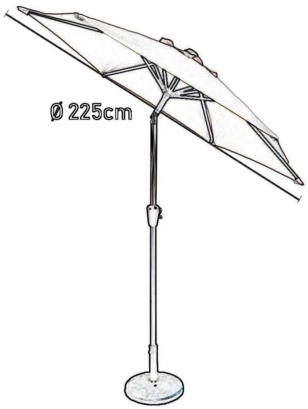 Parasol balkonowy Cień Parasol przeciwsłoneczny Parasol ogrodowy 2,25 m Parasol ogrodowy Zewnętrzna ochrona przed słońcem na plażę/basen/parasole tarasowe Okrągły balsam do opalania UV50+