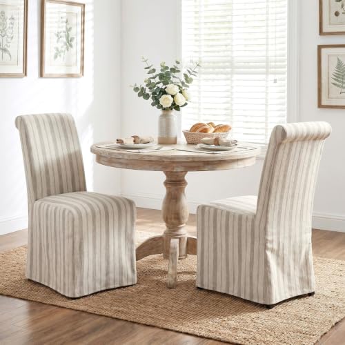chairus Slipcovered Parsons Dining Chairs Set of 2, Upholstered Dining Room Chairs...