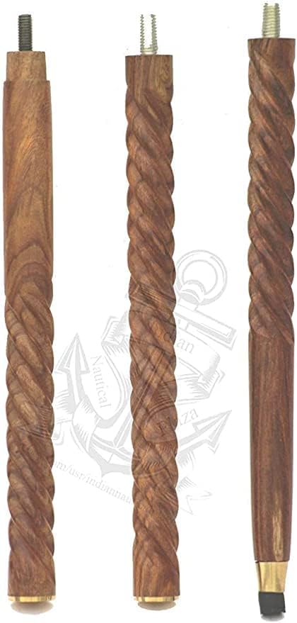 Miniatura 3 de Bastón de madera para mujeres y hombres  Hermoso bastón de conejo antiguo con cabeza  Bastón de madera con giro de cebada