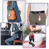 Lanyards for Id Badges,Christmas Red Black Glitter Id Badge Holder Heavy Duty and Retractable Keychain,Retro Badge Reel with Carabiner Clip,Women Student Doctor Office Gifts - Image 6