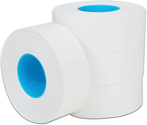 Garvey 090947 Etiquetas de marcadores de precio de una línea, 7/16 x 13/16, blancas, 1200/rollo, 16 rollos/caja