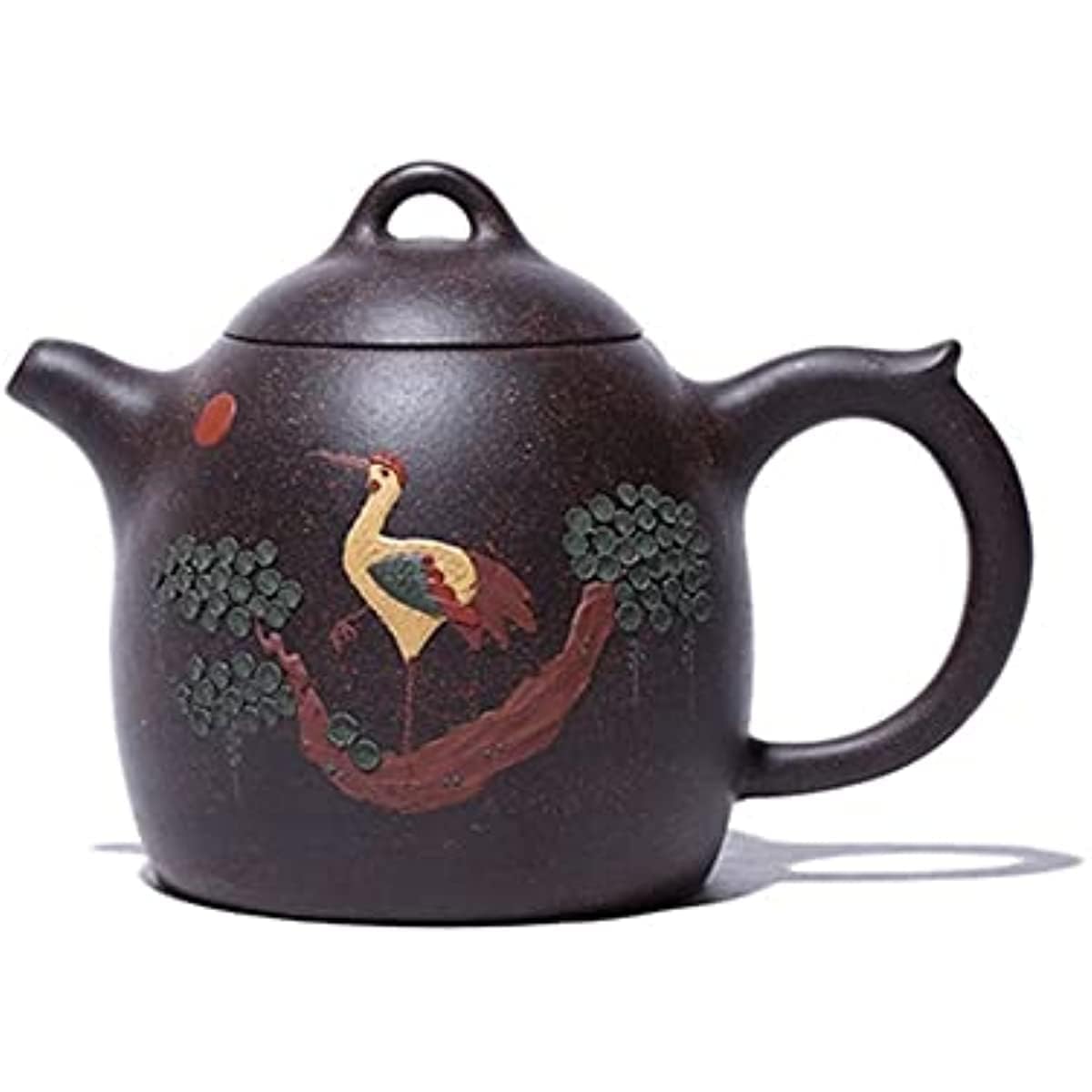 Teiera portatile in porcellana, set da tè cinese, teiera viola classica da 340 ml, teiera in minerale grezzo, teiere in sabbia nera e oro, bollitore con filtro a forma di uovo di drago, set da tè pe