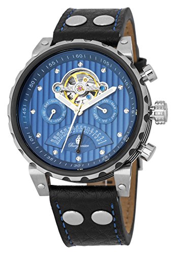 Preisvergleich Produktbild Burgmeister Armbanduhr für Herren mit Analog Anzeige, Automatik-Uhr und Lederarmband - Wasserdichte Herrenuhr mit zeitlosem, schickem Design - klassische Uhr für Männer - BM136-933 Limoges