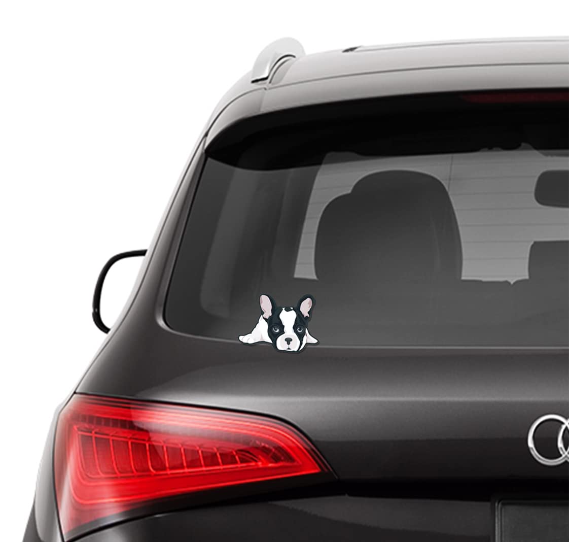 Biomar Labs® 1 x PVC Adesivo Cane per Auto Finestre Finestrino French Bulldog Francese Dog Car Window Sticker Puppy Autoadesivo B 226