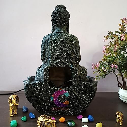 Image of Decorative Water Fountain for Home Decor, Office, Indoor & Outdoor, Garden, Puja Room, Vaastu, Reception, Spa, Gifting. (Black)