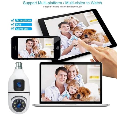 Image of Dr Vision Dual Lens 4MP /8MP WiFi Smart Light Bulb Camera for Home | Full HD | Color Night Vision | Two Way Audio | Wireless Indoor Security Camera with Mobile App V380 Pro (Dual Lens Light Camera)