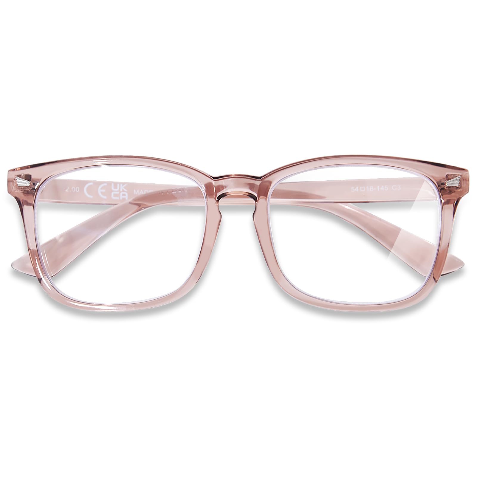 OPTOFENDY Reading Glasses for Women Men, Square Blue Light Blocking Computer Readers with Anti Glare/Eyestrain