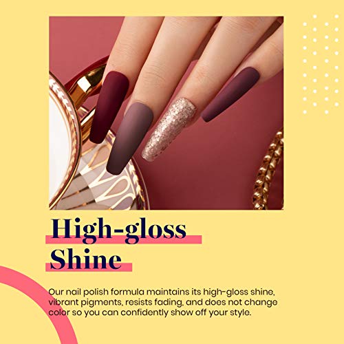 Beetles Burgundy Red Gel Nail Polish Set - 6 Bottles Purple Lilac Sangria Nail Gel Polish Kit For Fall Autumn Glamour, Soak Off U V Led Nail Lamp Gel Nail Kit For Home Diy Manicure Nail Designs #TOP5