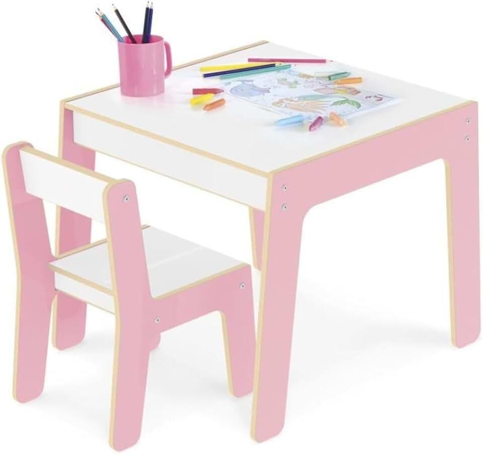 Conjunto Mesa + Cadeira Infantil Rosa - Junges
