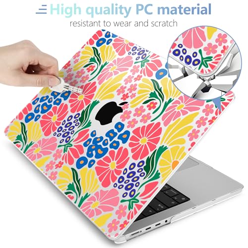 Image of MEEgoodo Case for MacBook Pro 16 inch 2026 2024 2023 2021, Laptop Hard Shell Compatible with M5 M4 M3 M2 M1 Pro /Max Chip, Fit Model A3429 /A3428 /A3403 /A3186 /A2991 /A2780 /A2485, Groovy Flower