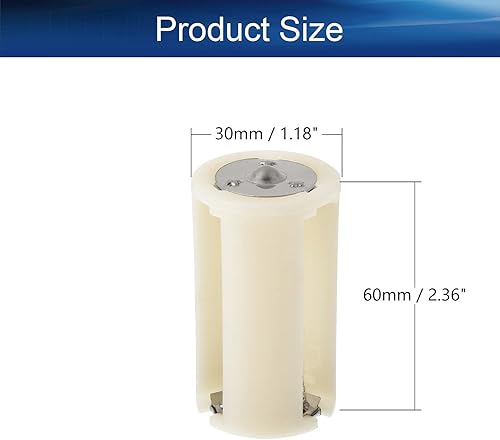 Miniatura 2 de Heyiarbeit 2 unids AA a D Tamaño Conexión Paralela Adaptadores de Batería Convertidor Casos Adaptador D Blanco