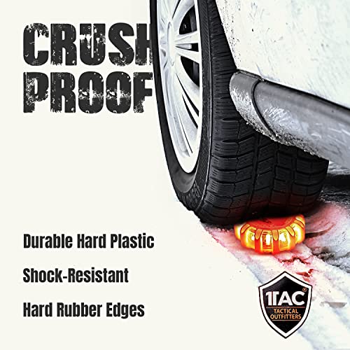 1Tac – Led Roadside Safety Discs | Emergency Light Beacon & Warning Flare | 9 Unique Flash Modes | Magnetic Base For Vehicles & Boats | Waterproof & Crush Proof | Zip Pouch & 3 Beacon Discs Included #TOP3