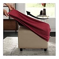 Copri Pouf Elasticizzato Quadrato - XL 90x90cm, Morbido, Lavabile, #10 - Foto 8