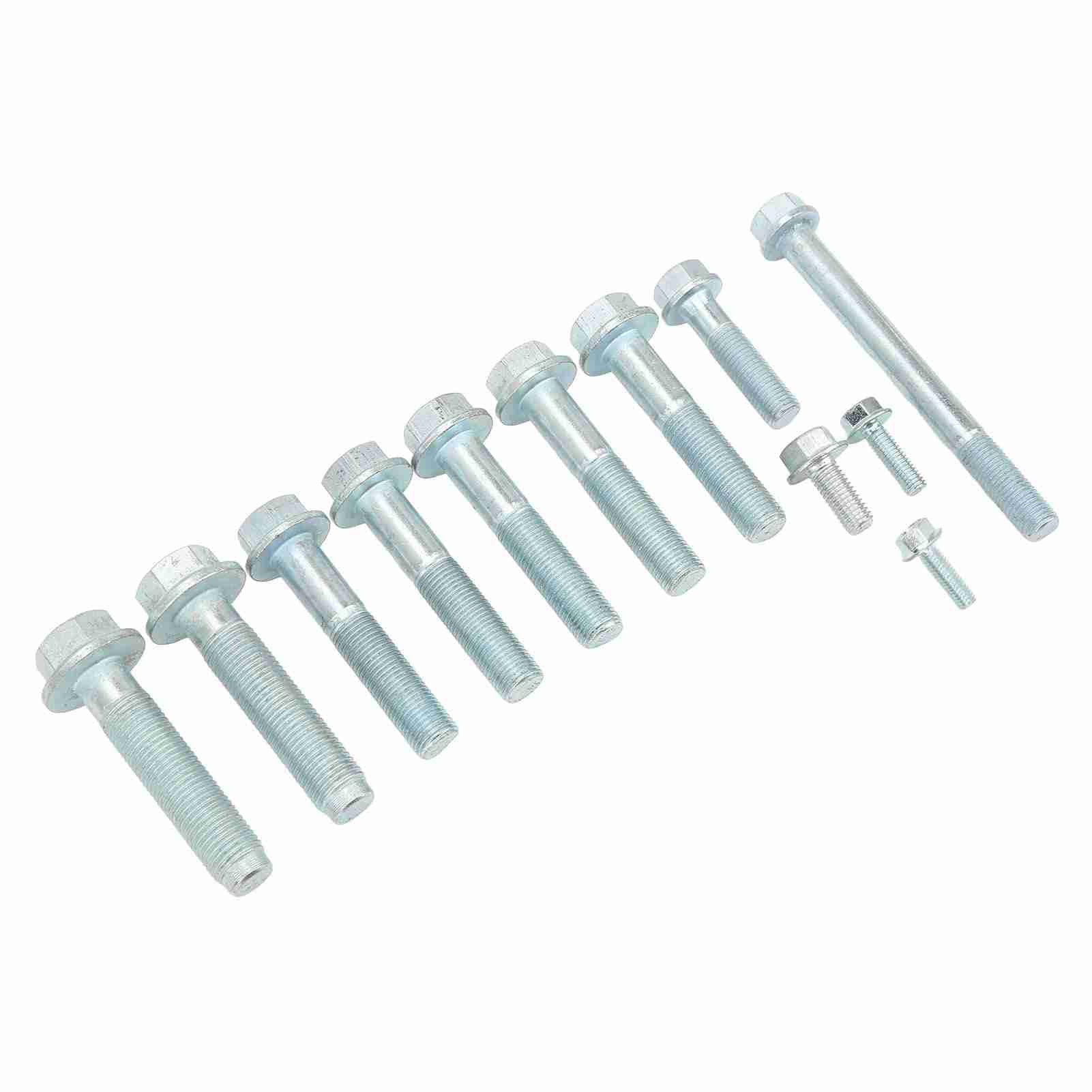 12-teiliges Getriebeschrauben-Set, kompletter Metall-Ersatz für B16, B18, B20 Hydro 5-Gang, Motoren‑Getriebeschraubenset mit Kupplungsgehäuse und Anlasserschrauben für
