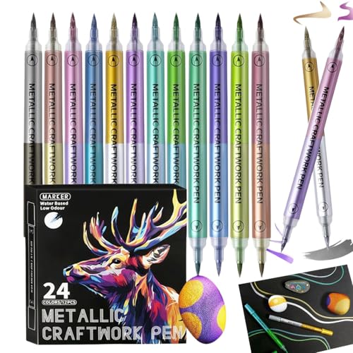 Marcador de pintura, escritura suave de doble extremo, bolígrafos de pintura al óleo, suministros para álbumes de recortes, álbumes de fotos, tarjetas, madera, cerámica, escuela, aula, de