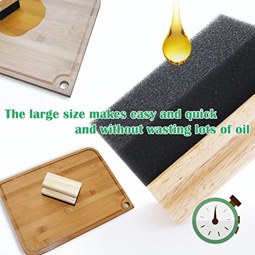 Anfu Cutting Board Care Kit - Oil Wax Large Block Applicator & Replaceable Applicator Scrubber Foam Pads #TOP4