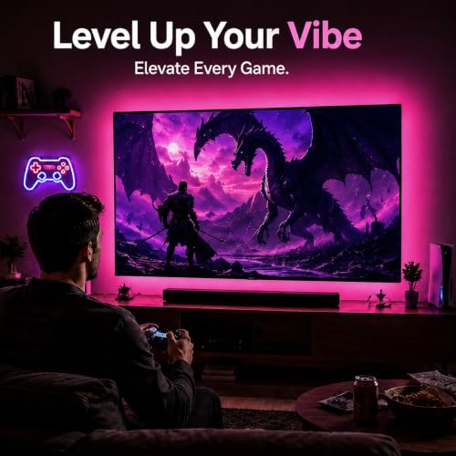 Image of MORIACC LED Lights for TV, 23ft RGB TV LED Backlight for 70-100 Inch TVs, Strip Lights Behind TV with Music Sync, APP & Remote Control, USB Powered TV Lights for Bedroom Gaming Home Theater