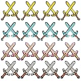Ukontagood 32 Pack Inflatable Weapon, Inflatable Pixel Sword for Kids Theme Party Birthday, Inflatable Diamond Sword Sets Halloween Party Supplies (4 Colors)