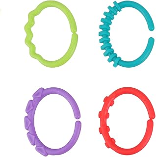 SECFOU 24 Peças Anéis De Elos De Bebê Anéis De Mordedor De Plástico Elos De Corrente Anel De Dentição Anéis De Bebê Brinquedos De Ligação Anéis De Bebê Brinquedos De Dentição Brinquedos