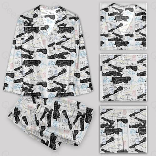 Geek Nerdy Mens Pajamas Set 2 Piece Funny Pajamas For Men Christmas Pajamas - Soft Milk Silk Pjs Set With Pockets2