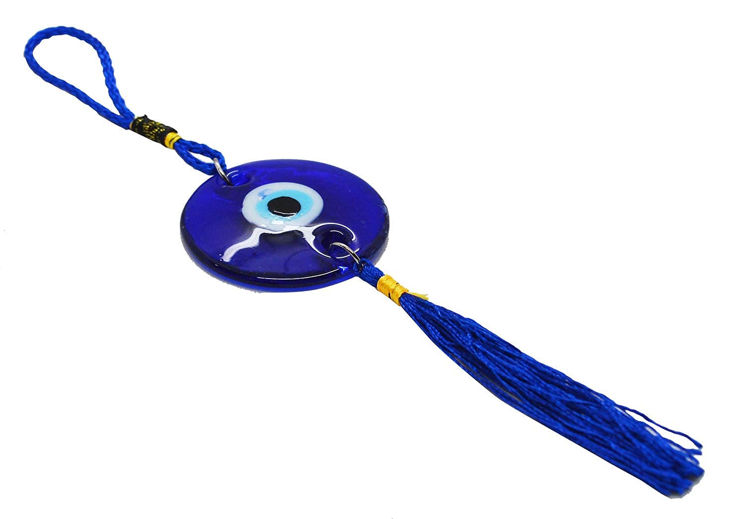 Revashree Craft World Crystal Blue Evil Eye Wall Hanging for Good Luck Prosperity & Success, Fengshui, Health Wealth - (H 22cm) (Glass 6 cm)