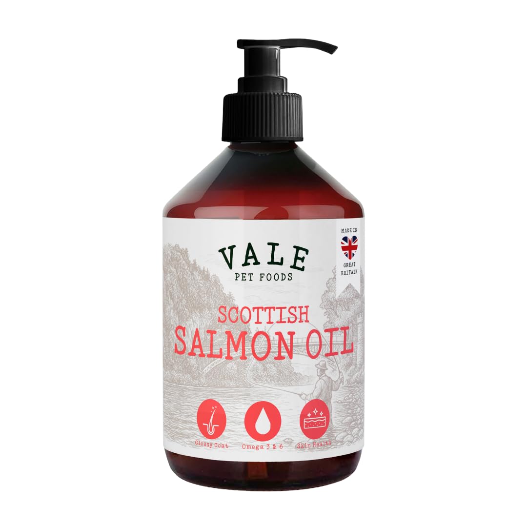 Scottish Salmon Oil for Dogs & Cats UK - Omega 3 6 9 Supplement Dog Food Topper for Joints Skin, Coat, Heart Health & Natural Coat - Natural Fish Oil for Dogs, Puppy, 500ml