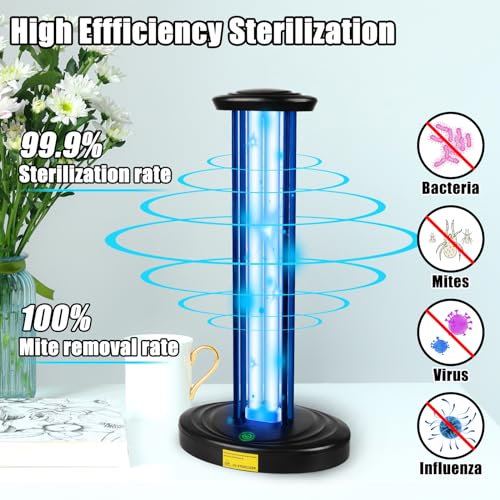 UV-Light-SanitizerUVC-Light-Sanitizer-for-RoomUltraviolet-Light-Sanitizer-with-3-Speed-Timing-and-Remote-ControlUV-Disinfection-Light-UVO-light-for-Bugs-and-Dust-MitesUV-Lamp-for-Kitchen-Office