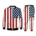 UJDKCF Harajuku 3D Drapeau américain Stripes Pantalon d'impression et Sweat à Capuche zippée 2 PAJK00390 M