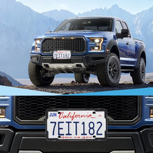 LivTee Silicone License Plate Frame, Black License Plate Holder with an Unobstructed Design, The License Plate Bracket is Rust-Proof, Noise-Proof and Weather-Proof, Truck Accessories for Men, 2PCS