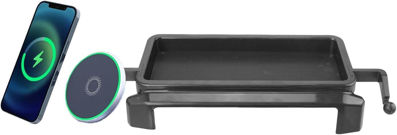 Car Phone Holder for Toyota Tacoma 2024 2025 Accessories Apply to 8 Inch Touch Screen 15W Fast Wireless Charger Screen Fixed Clip Cell Phone Mount with Dashboard Storage Tray