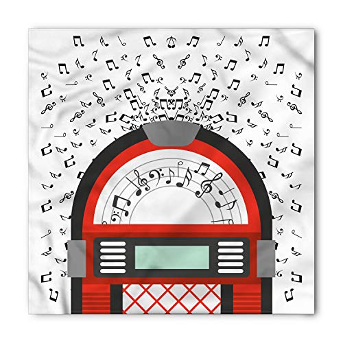 Ambesonne Unisex Bandana, Jukebox Antique Old Radio Box, Black and White