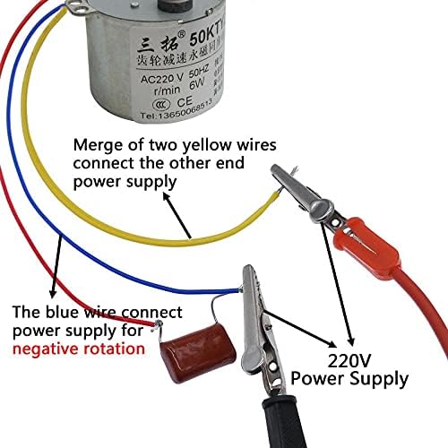 1pcs 50ktyz Permanent Magnet Ac220v 50hz 6w Speed Reducing High Torque Synchronous Gear Motor Positive & Negative Inversion - Ac Motor - - (Speed: 66rpm)