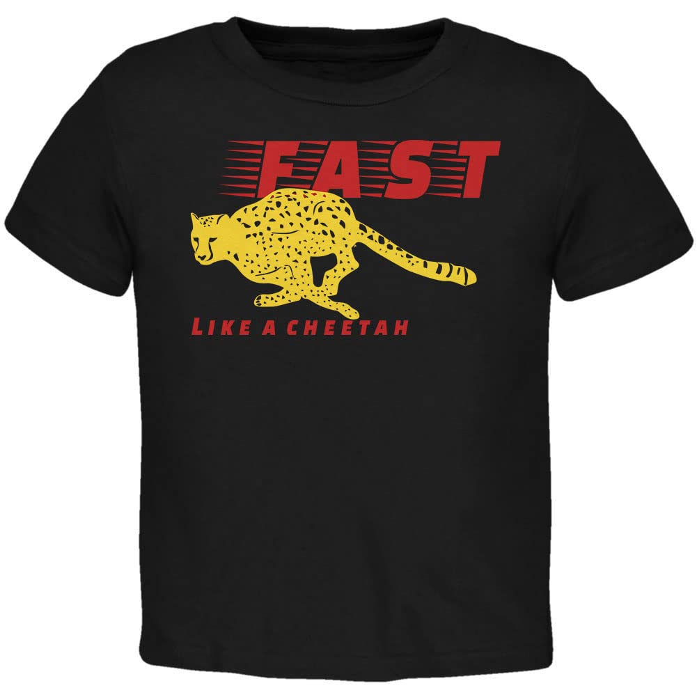 Fast Like A Cheetah Toddler T Shirt Black 4T