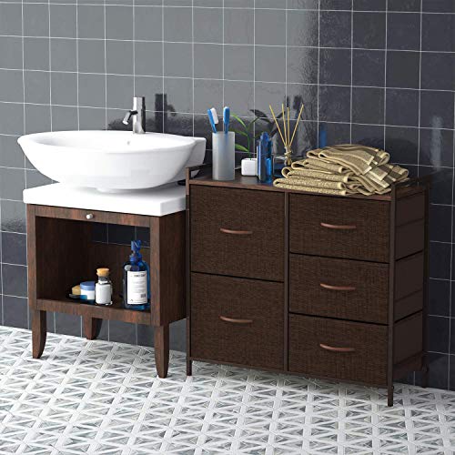 Romoon Dresser Organizer With 5 Drawers, Fabric Dresser Tower For Bedroom, Hallway, Entryway, Closets - Espresso #TOP1