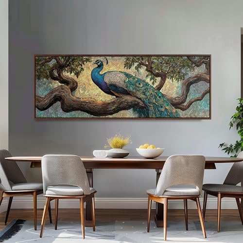 Impression sur toile paon grand format panoramique horizontal - 2