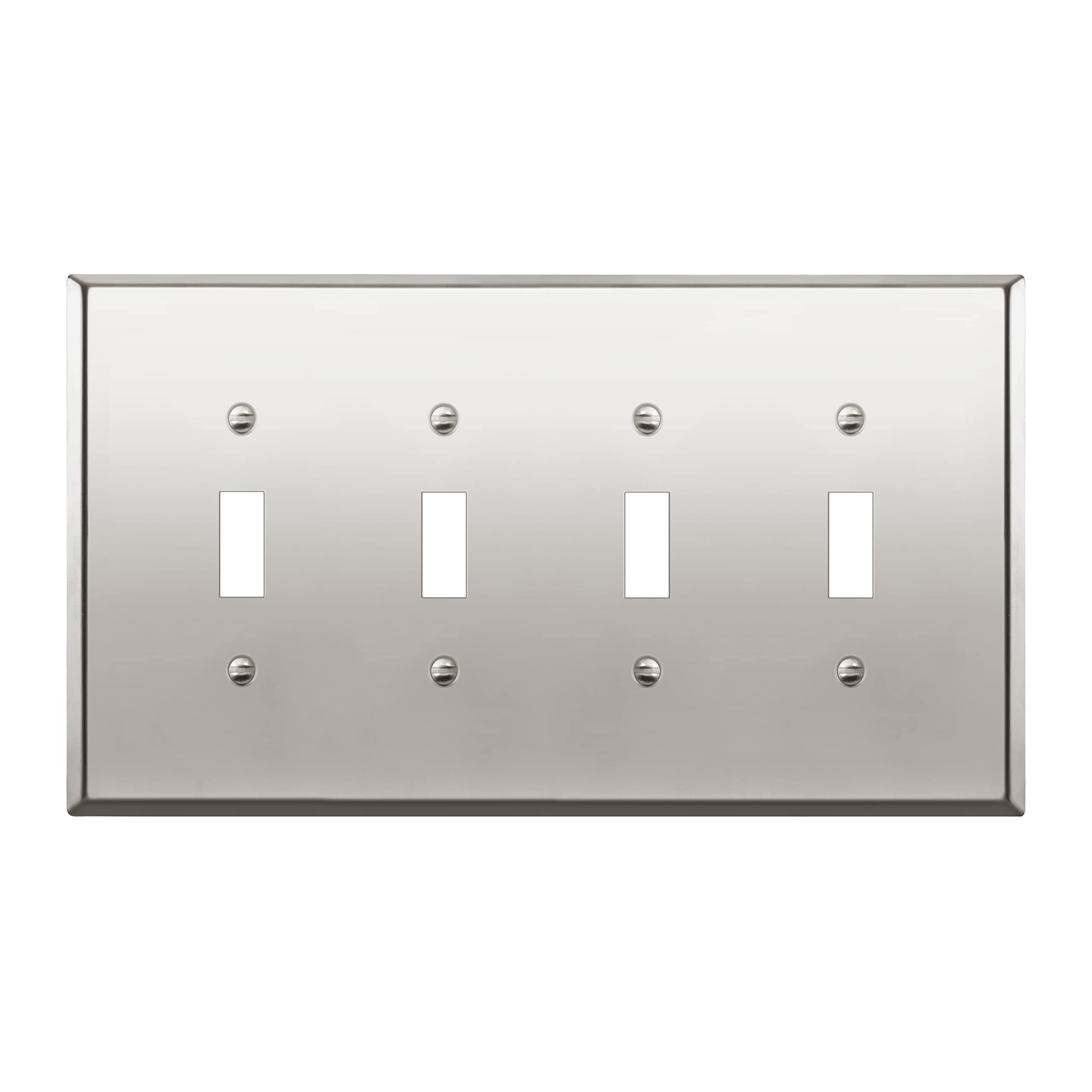 Plaque interrupteur ENERLITES 7714M-PC chrome poli métallique 1 poste