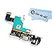 EShine Iphone 6 4.7 Charging Port Dock Connector Headphone Jack Flex Cable, Microphone replacement + EShine Cloth (Gray)