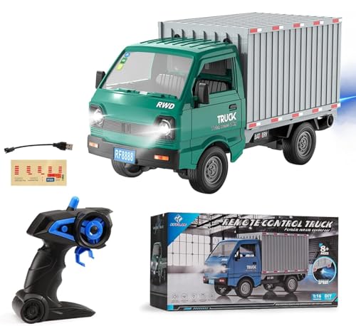 Image of RC Car 1 /16 RC Drift Car RTR Remote Control Racing Pickup Truck 2WD Truck Drift Crawler Off Road 2.4G with Spray Music and Light Vehicle Hobby Grade Toy Model for Kids and Adult (A-Green)