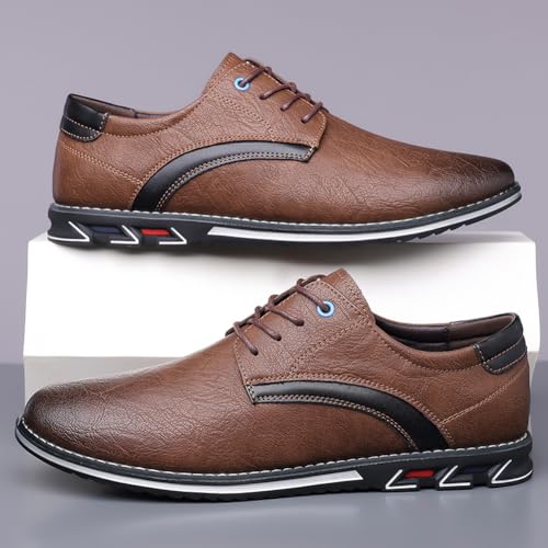 Image of Men's Premium Stylish Oxford Shoes Casual Lace Up Walking Business Driving Dress Shoes
