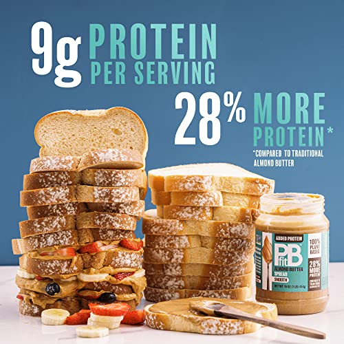 PBfit Almond Butter, Protein Spread, Almond Butter Spread, 1 Pound - Thumbnail 2