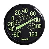 Taylor Precision Product 5267459 13.25' Glow in The Dark Dial Thermometer, Black