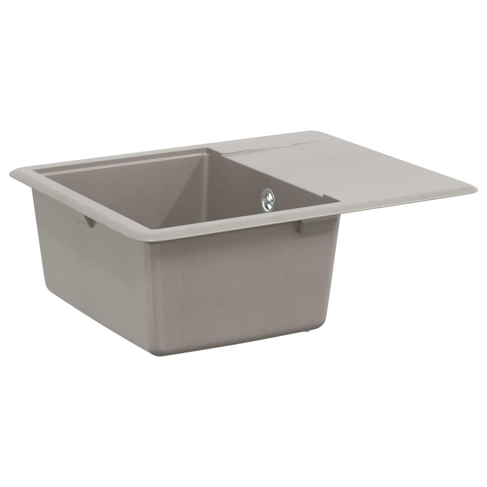 Fregadero (560 x 460 mm, 80% cuarzo y 20% resina, lavabo, para cocina, color gris