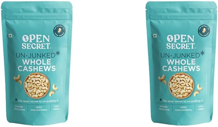 Open Secret Premium Cashew | 200g | Whole Cashew Nuts, Dry Fruits, Kaju, Healthy Snacks, Cashews, Cashew 200gm, Nutritious & Delicious, Healthy Dry Fruits, Gluten Free & High Protein (Pack of 2)