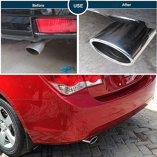 Arrière de voiture rénové grâce au bec d'échappement rond universel anti-rouille - 5