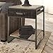 Bush Furniture Refinery End Table with Drawer, Rustic Gray