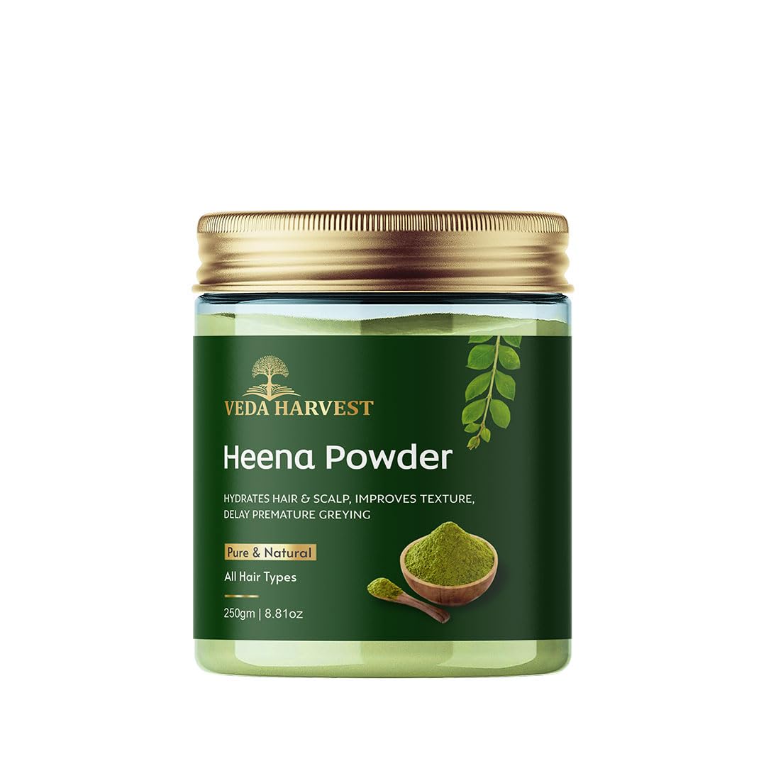 Veda Harvest Heena/Henna powder for hair colour 250 gm | Mehndi/Mehendi for hair | Fights Premature Greying & Long Lasting Henna | Natural Hair Dye |-picture-27