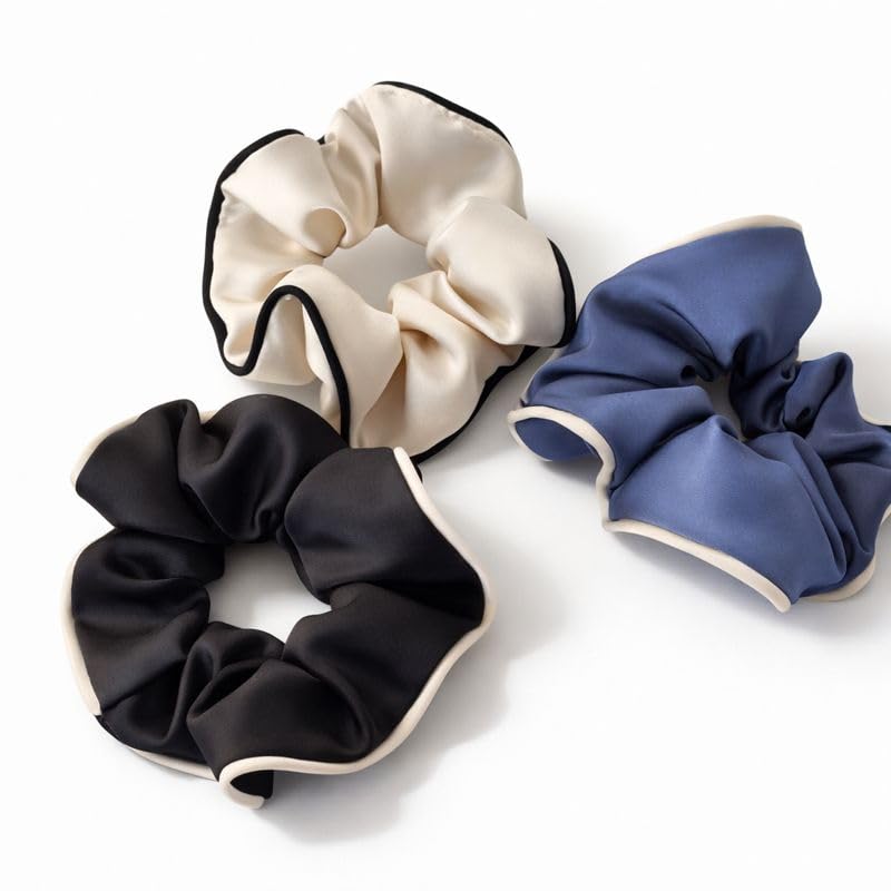 Soft Fabric Hair Elastics for Women, Gentle No Damage Hair Ties for Daily Wear & Ponytails, 4 Pack, Comfortable Stretch