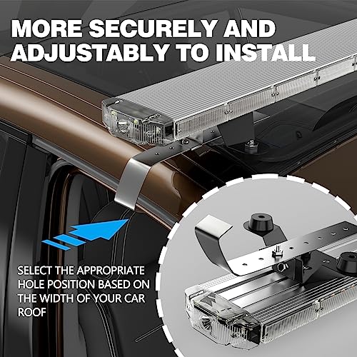 48" Amber Emergency Strobe Bar Lights 3W Led Heavy-Duty Rooftop Security Flashing Hazard Warning Lightbar For Tow Trucks Construction Vehicles Traffic Pilot Cars With Take Down & Alley Lights #TOP5