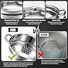 AuFranc® 5 Quart Steamer for Cooking - Stainless Steel Steam Pot with Steamer Basket, Multipurpose Cooking Stock Pot with Tempered Glass Lid, Non-Toxic Cookware for Slow Cooking and Steaming (Silver) #3